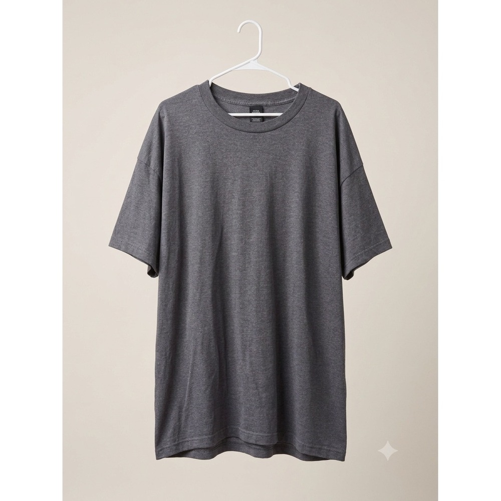 Hanes Beefy-T Heavyweight Blank Crewneck T-Shirt – Charcoal Heather Grey (2XLT)